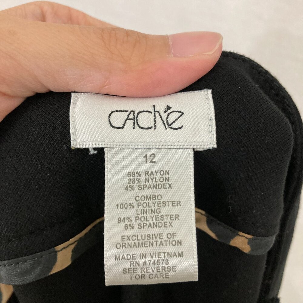 Cache Black Soft Stretch Bootcut Pants Size 12 Of… - image 2